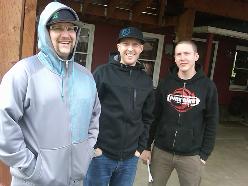 Jon from Diamondback with Mike and Tyler - this man knows bikes and what a man cave should be!