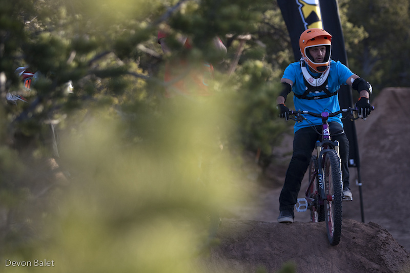 Nick Simcik gets ready to drop in for another hit at the Pinkbike jump.