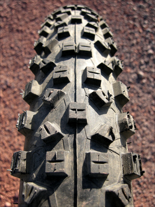 A rounded tread profile and well-spaced intermediate blocks make for smooth transitions from straight-line braking to leaned-over cornering. Siped tread blocks add grip.