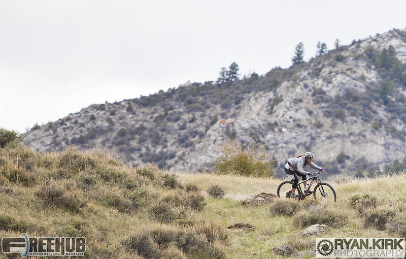 Lydia killing it on her full carbon hardtail road bike..I mean 29er