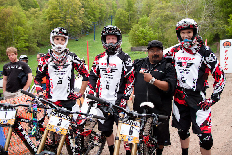Trek World Racing, Neko Mulally, Aaron Gwin, Monkey, and Justin Leov