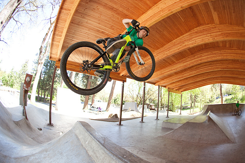 Geoff working the skate park.