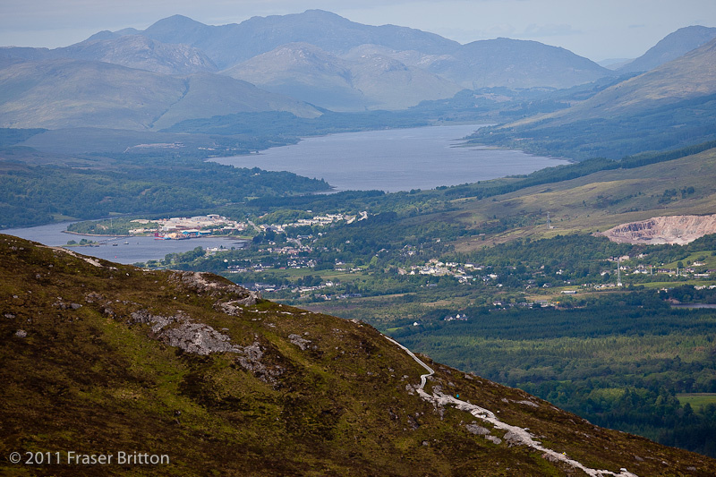 The track may be beat, the bugs may take chunks of you with them and it's probably soaking wet and freezing cold, but there is always a great view in Fort William, even when the sun isn't shining. 