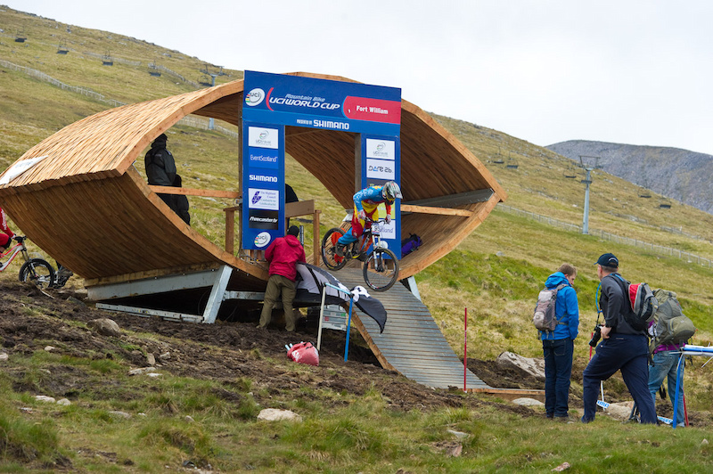 Ben Reid on course out of the new start hut.