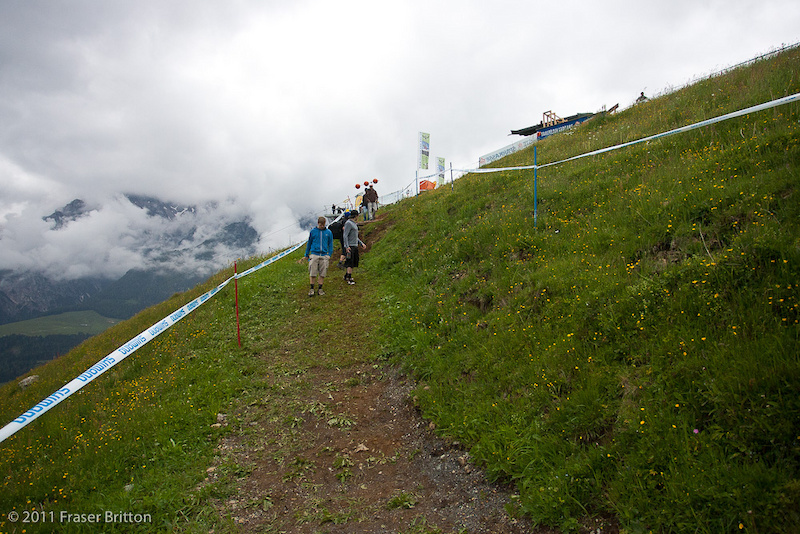 Leogang Austria - World Cup. Very first section of track right out of the gate and you hang a hard left.