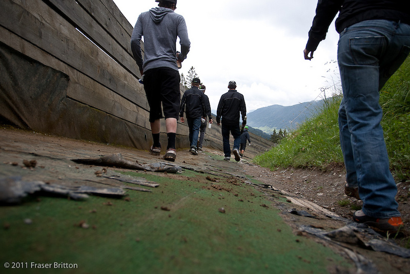 Leogang Austria - World Cup. The crazy wooden berm boardwalk is back just as slick as ever.