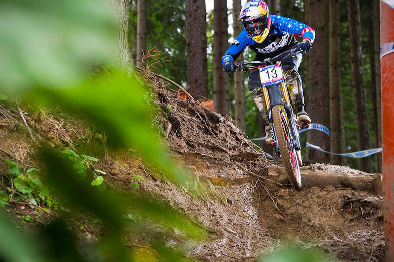 What might have been. Jill Kintner had the fastest time at the first split. And the highest speed in the speed trap. But a rut in a jump tossed her off line and off course with a bit of an over the bars incident. Look for Jill to keep finding her DH legs with the way she s progressing a podium is likely just around the corner.