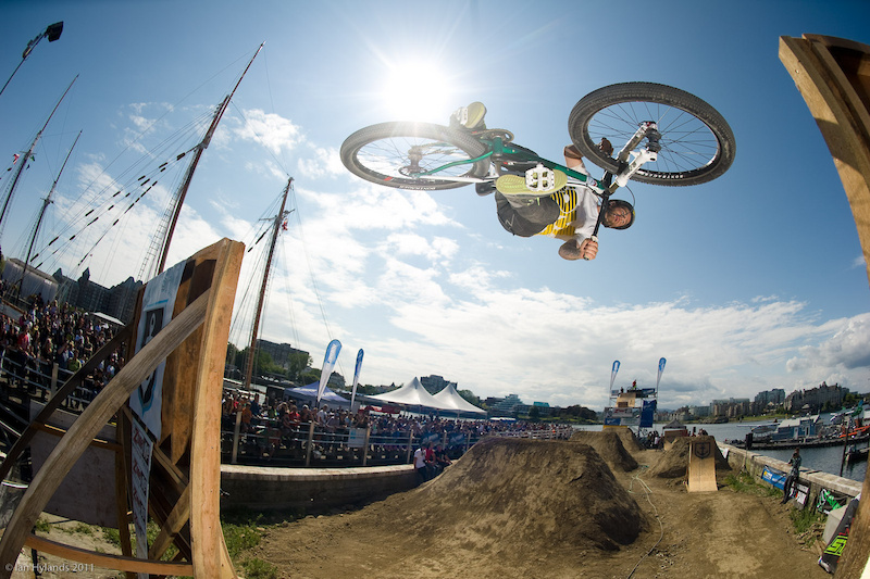 Jordie Lunn boosting over the channel...