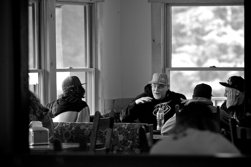 Brad Ewing sharing stories. Photo by Steve Hayes. www.trailburn.ca