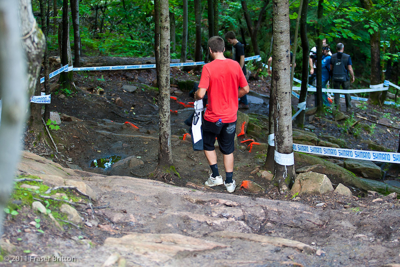 Mont Ste Anne World Cup - Lots of orange. Safety first 