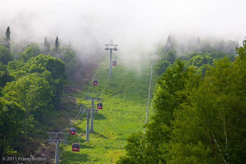 Mont Ste Anne World Cup - The fog rolled in and stayed put all day even after the monsoon rains left.