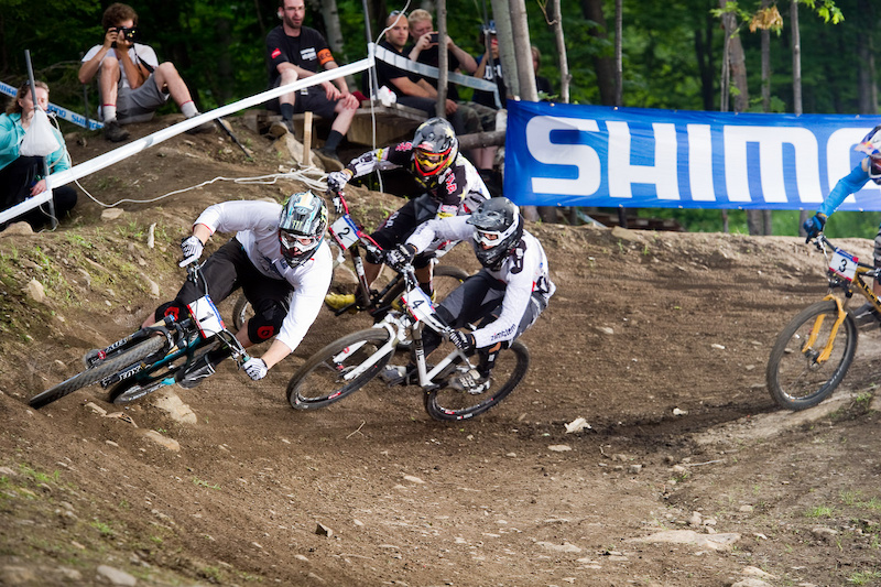 Graves. Pinned. And Crushing the competition. I think it s safe to say that Graves is going to own another WC overall 4X title in La Bresse he s only got a 125 point lead over Roger Rinderknecht but with Windham s 4X out of the series unless Graves fails to qualify at Val di Sole he s the overal winner.