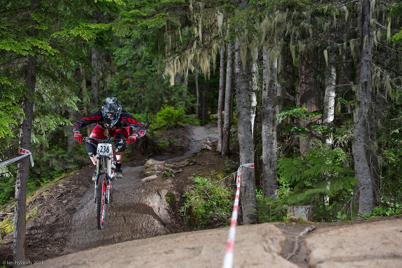 Miranda Miller racing at the Canadian Open DH