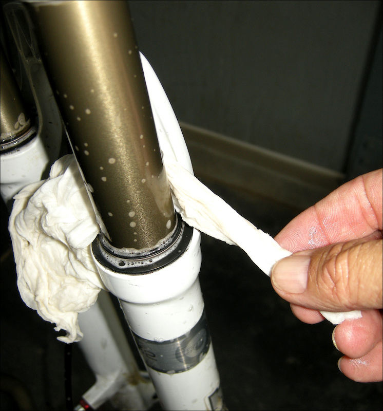 clean fork and seal area