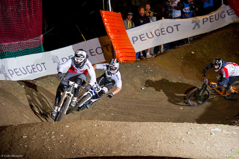 Roger Rinderknecht more well known as a BMX racer almost--he missed Val di Sole for an Olypmic test event in London--came out swinging and took second at 4X finals.