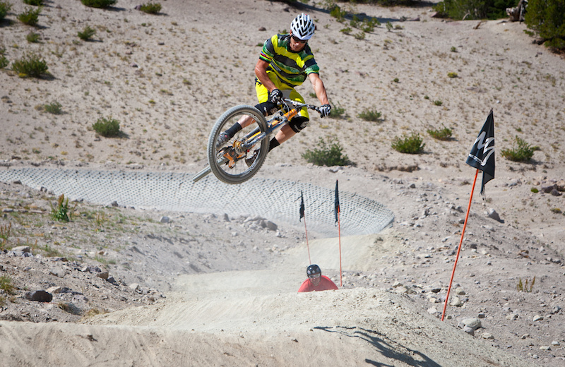 Lopes testing out Recoil the newest trail at Mammoth.