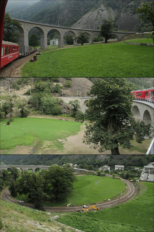 Those Swiss Engineered spiral rail bridges on the Rhaetische Bahn