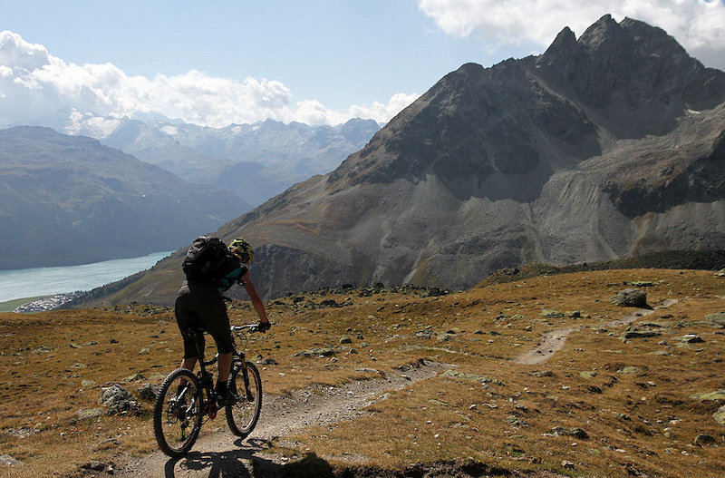 On the Suvretta Pass trail high above St Moritz