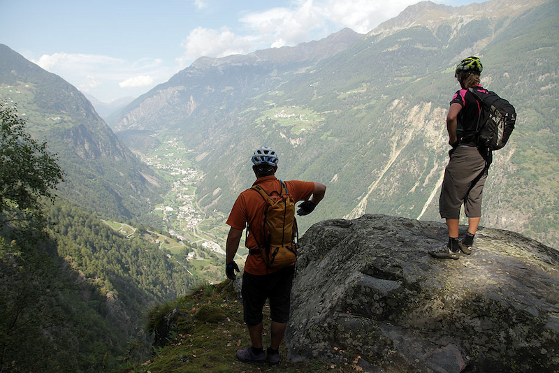 Looking down on Poschiavo in Switzerland from Italy. We re still 400m above Tirano in Italy.