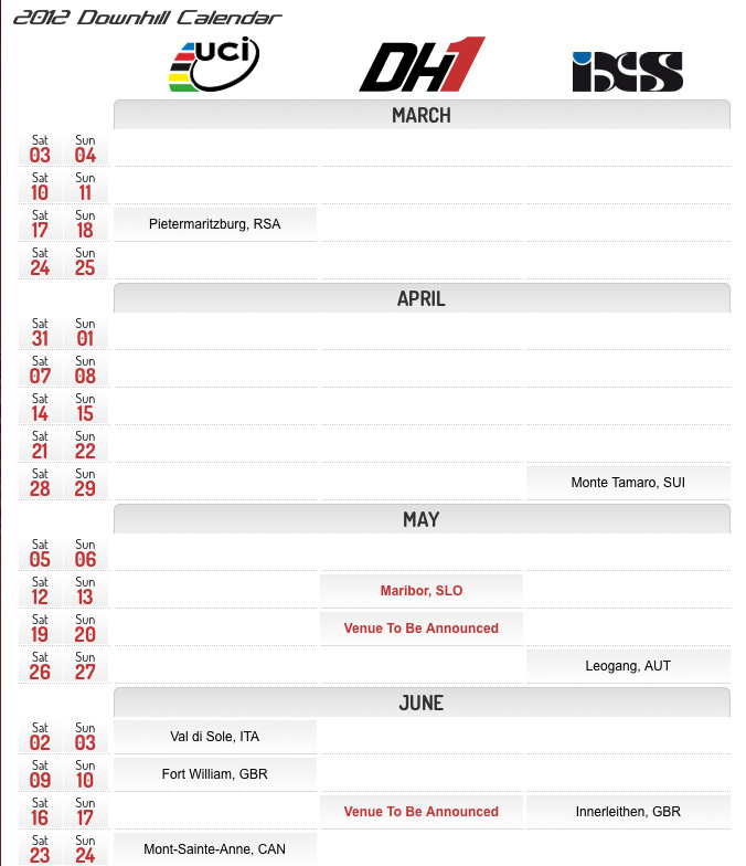 2012 DH 1 Calendar
