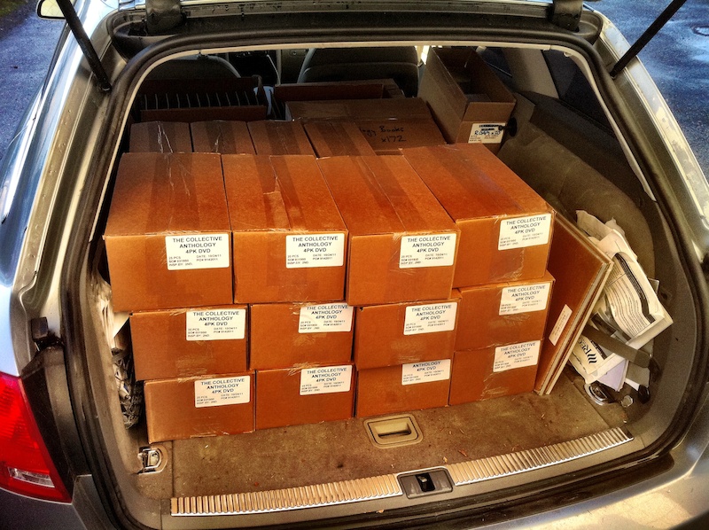 Anthology DVDs being delivered to Pinkbike.