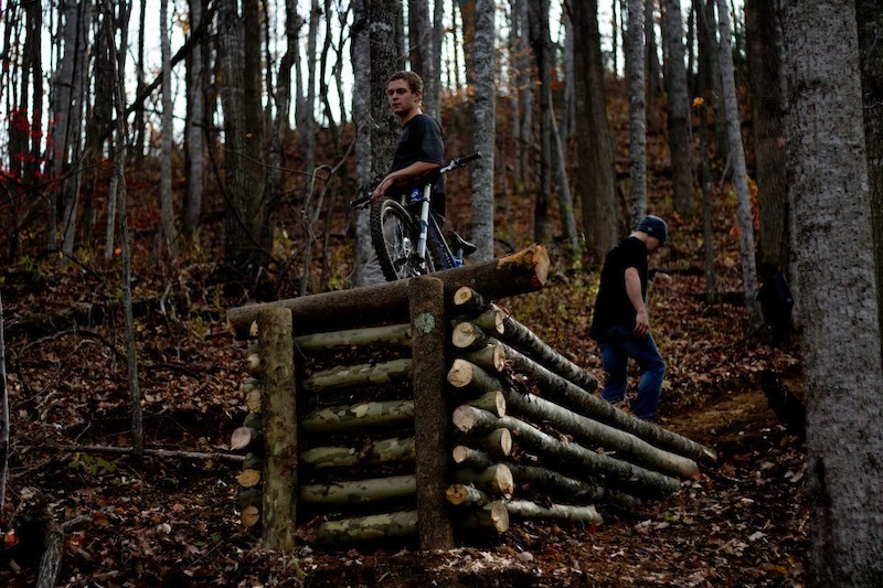 Our special build for the film. what we dubbed the Log Cabin Gap . Watch the trailer so see how far he is looking out. http www.pinkbike.com video 232783
