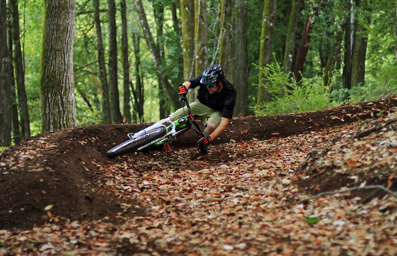 Comming in hot Kirt killing this berm while filming for a Fox Head edit 