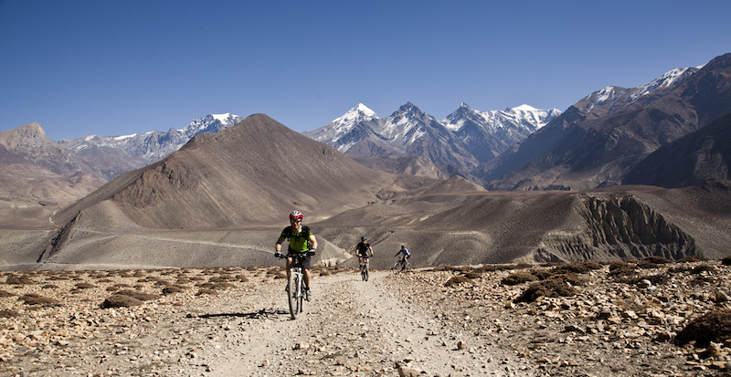 Approaching Falyak Tibet and the north end of the Annapurna himal in the background. photo GauravMan Sherchan