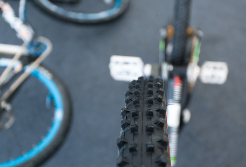 Mud tyres for snow use.