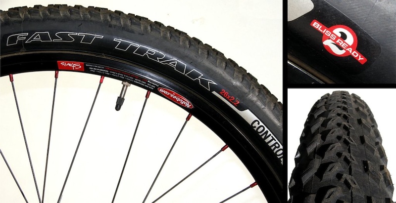 The Fast Track Control tire is aptly named. The casing is lightweight and supple the rounded tread drops seamlessly into corners and its minimalist tread design simply shreds on relatively smooth dirt. As a bonus we found that the tires mounted up tubeless quite easily.