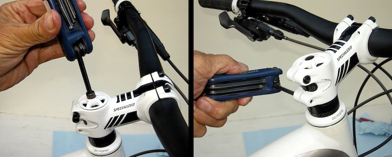 Step 12 - To adjust the headset screw the cap bolt in until it is snug and then back it out one fourth turn. Torque the stem clamp bolts to the recommended value and then recheck all bolts again before you ride.
