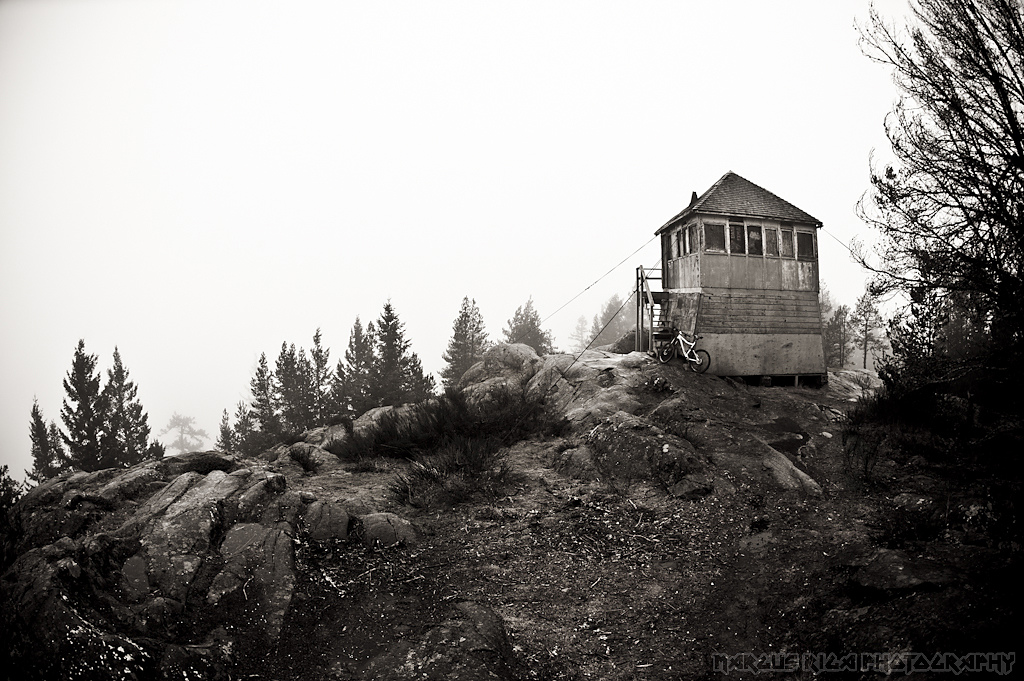 The fire lookout cabin on top of Harbourview.