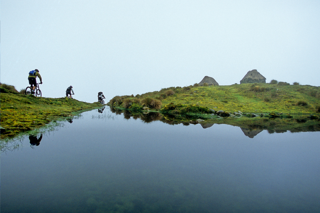 Shooting the action on this trip was challenging. I didn't have a lot of time for set up and often I would have to ride ahead when I saw a shot, jump off, compose and let the crew pass. Here I found a small pond near a few very remote stone homes. It's my favorite riding shot because when I close my eyes and think of the riding experience this is what I see.