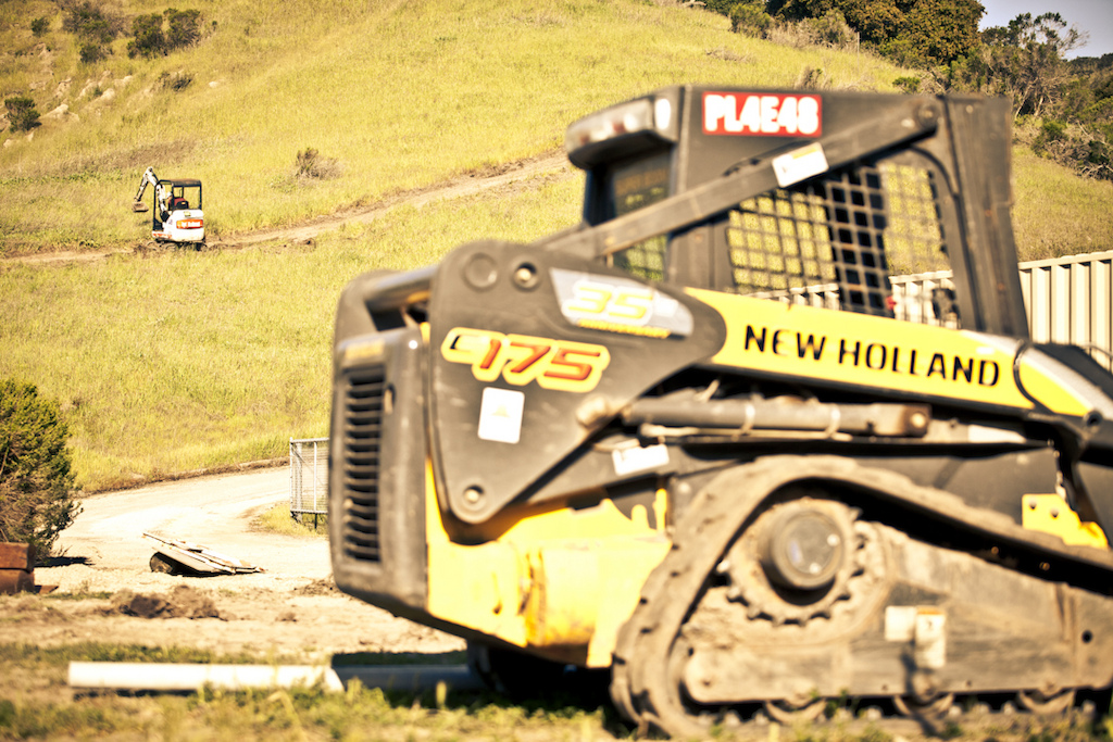 Matt carefully widens up the once grassy double track near the finish line.