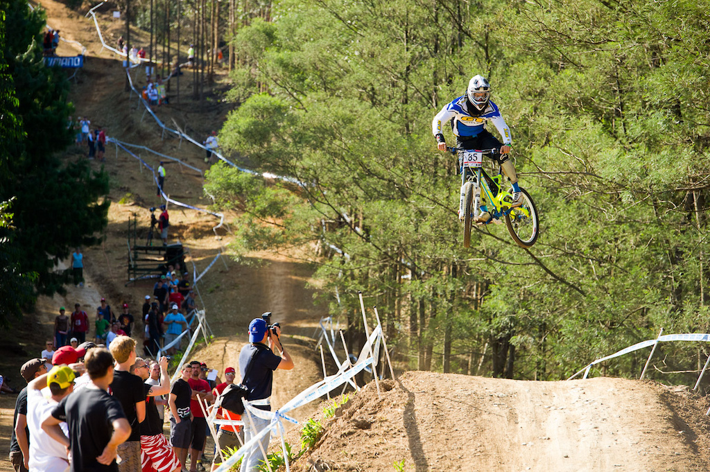 Local boy Travis Browning loving it. Every time a South African racer came down the track, the crowd went nuts.