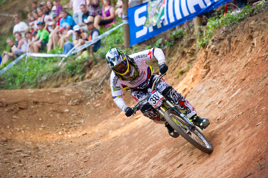 Not the kind of track Sam Hill shines on, but he was able to salvage an eighth place. That, combined with his qiualifying points, has him in seventh overall. A bit down, but not out for the overall.