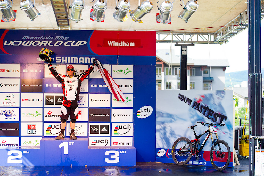 Top dog on the podium and now almost a lock for the WC overall...Aaron Gwin 