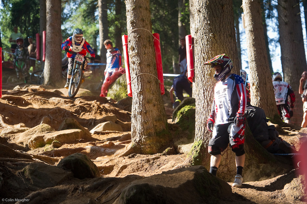 Practice makes perfect. Aaron Gwin was mighty relaxed today sussing out lines and generally taking it very easy. Until Qualie time.