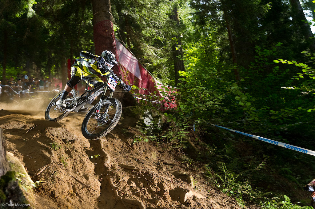 ....as demonstrated by Mitch Ropelato. Ropelato was absolutely pinned coming over this drop. A few riders pulled up and launched but Ropelato just flat out sent this.