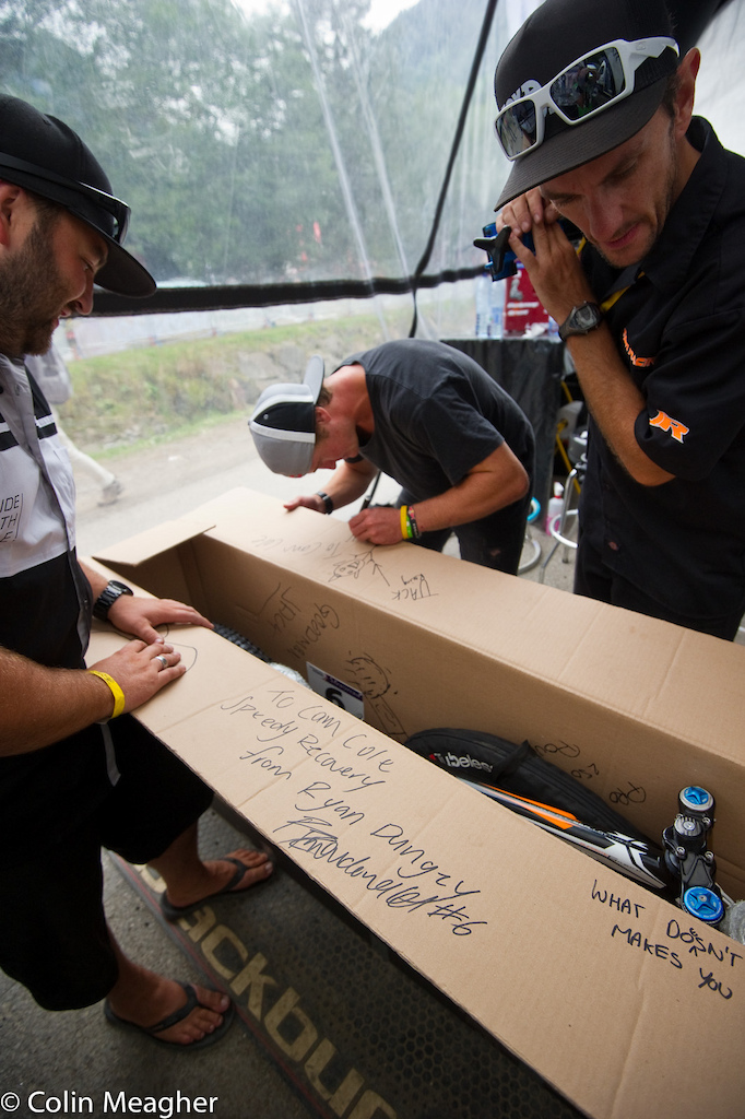 Already packed up... Cam Cole s sled is boxed up and shipping out to New Zealand. Cam will have a sore neck for a while and a new plate in his arm. It will be a couple months before he s back on track.
