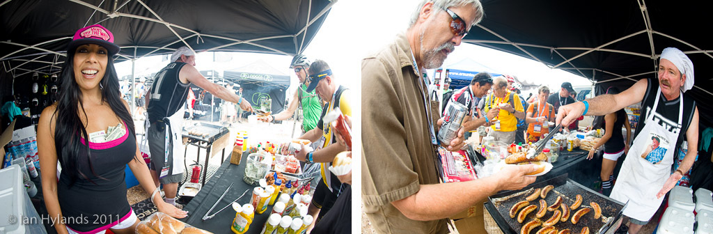 Vans and Pro Tec had an awesome bbq going on bacon dogs