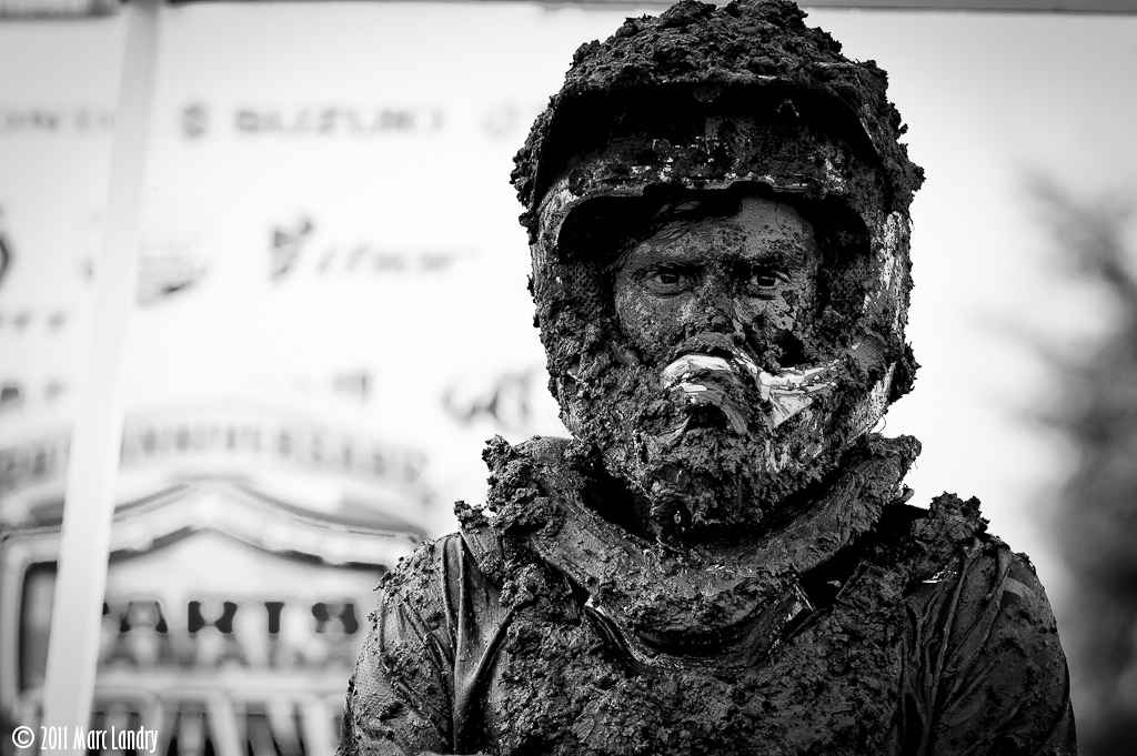 Two time Canadian MX2 champ Tyler Medaglia after mudfest at 2011 CMRC Pro Nationals.