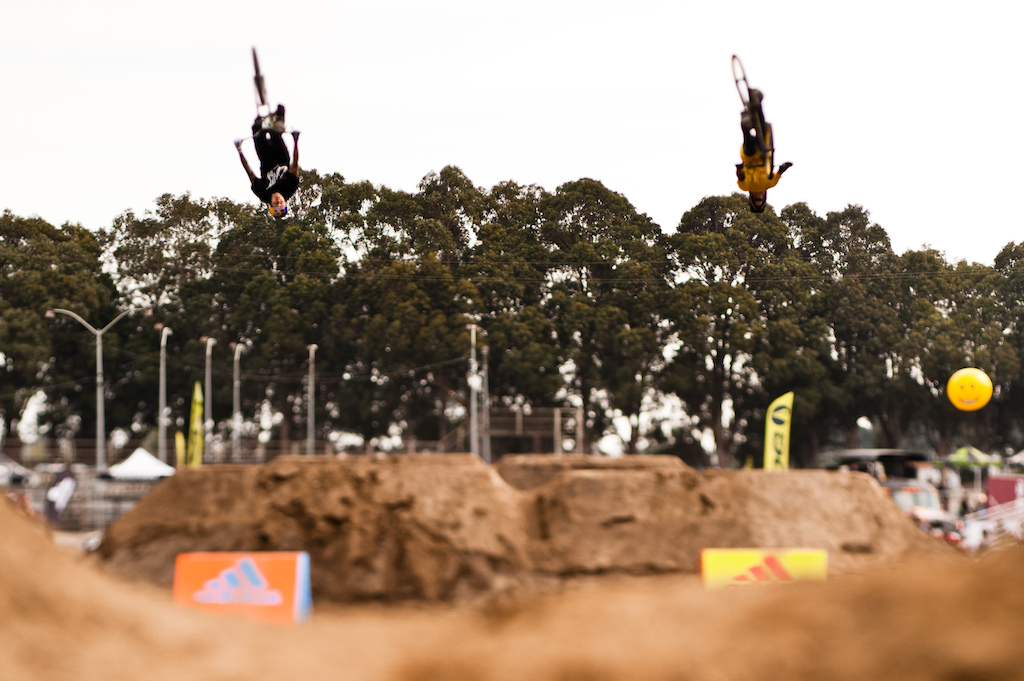 Andreu Lacondeguy and Cam Mccaul synchronized backflips