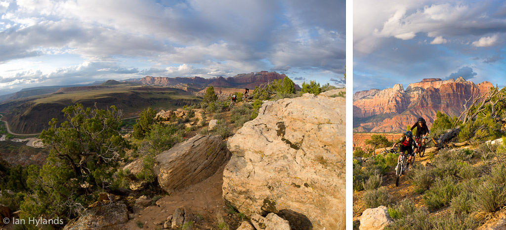 Katrina Strand and Brook Baker riding on Grafton Mesa in Utah.