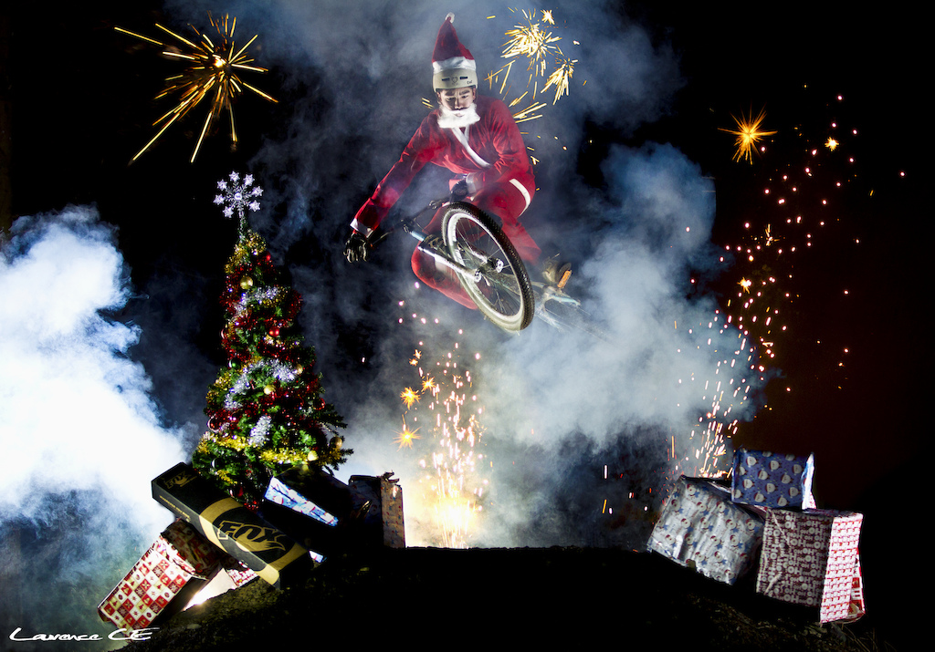 Wishing you all a very Merry Christmas this year. Bike Santa making the extra effort to delivery your bicycle related presents this 2011 - Laurence CE - www.laurence-ce.com - Ps. No Photoshop.