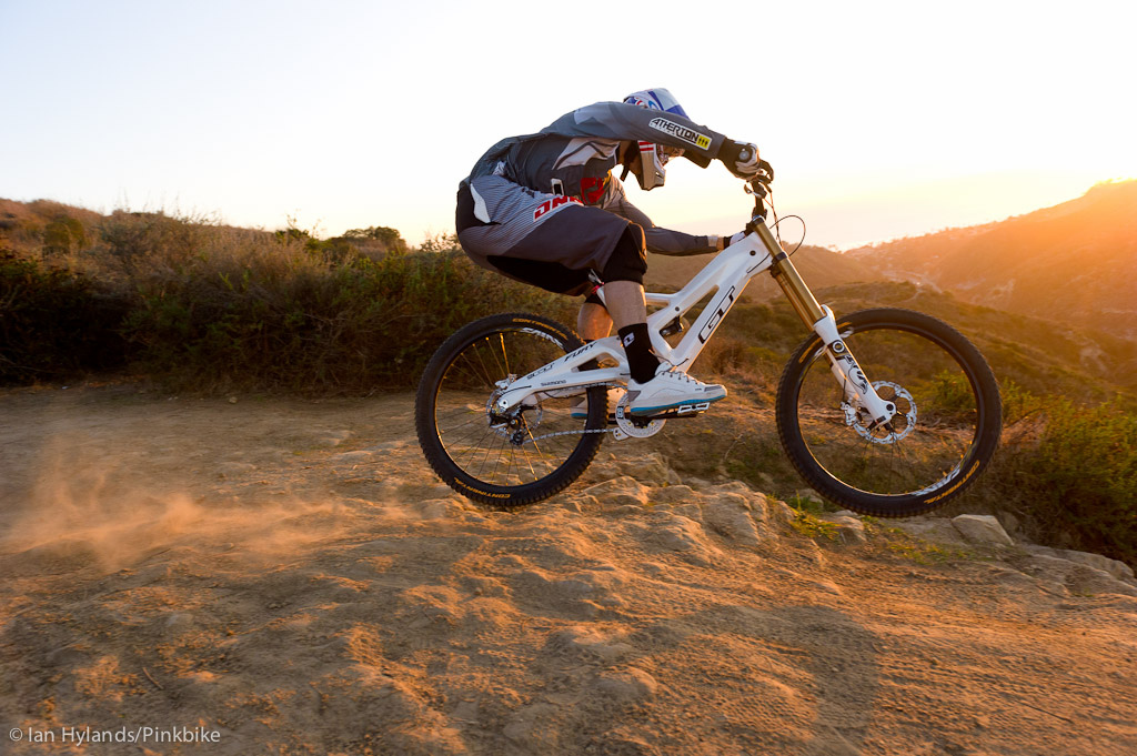 Gee Atherton rides his new GT Fury near Laguna Beach California