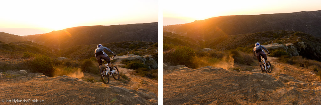 Gee Atherton rides his new GT Fury near Laguna Beach California