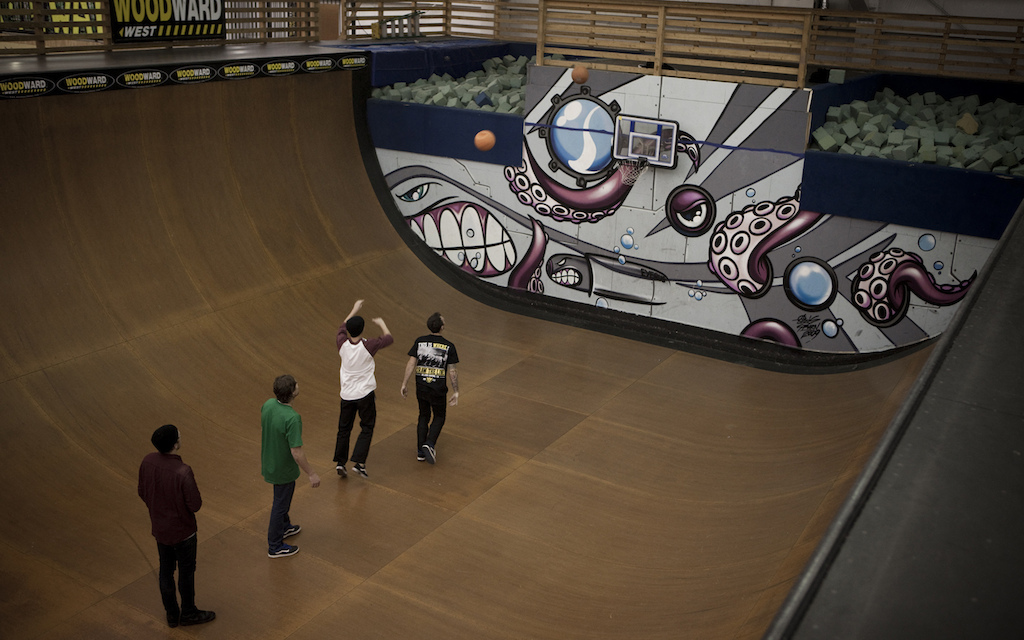 This is what warm up looks like at Woodward West a game of bump. The games get heated too 