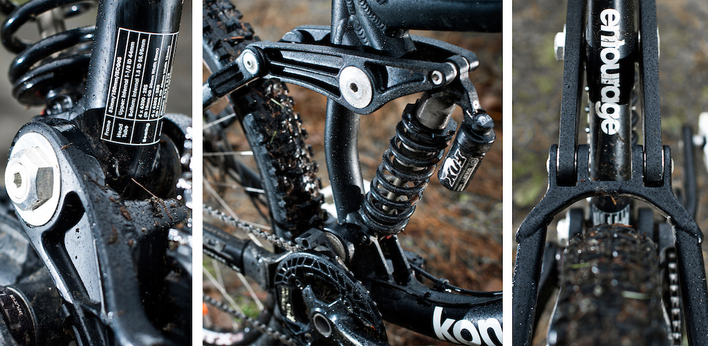 Kona Entourage - Note frame specification guide detailed on seat tube for easy reference. Tons of rear tire clearance.